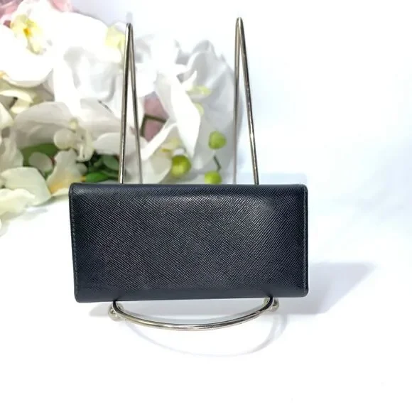 Authentic Prada Saffiano Leather 6 Key Wallet Black - Picture 2 of 14